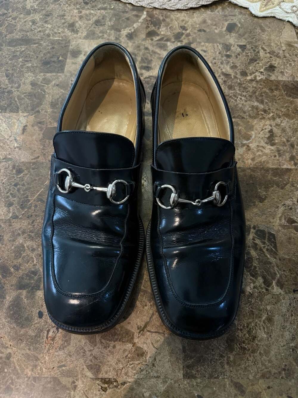 Gucci Men Horsebit Loafers Black Leather